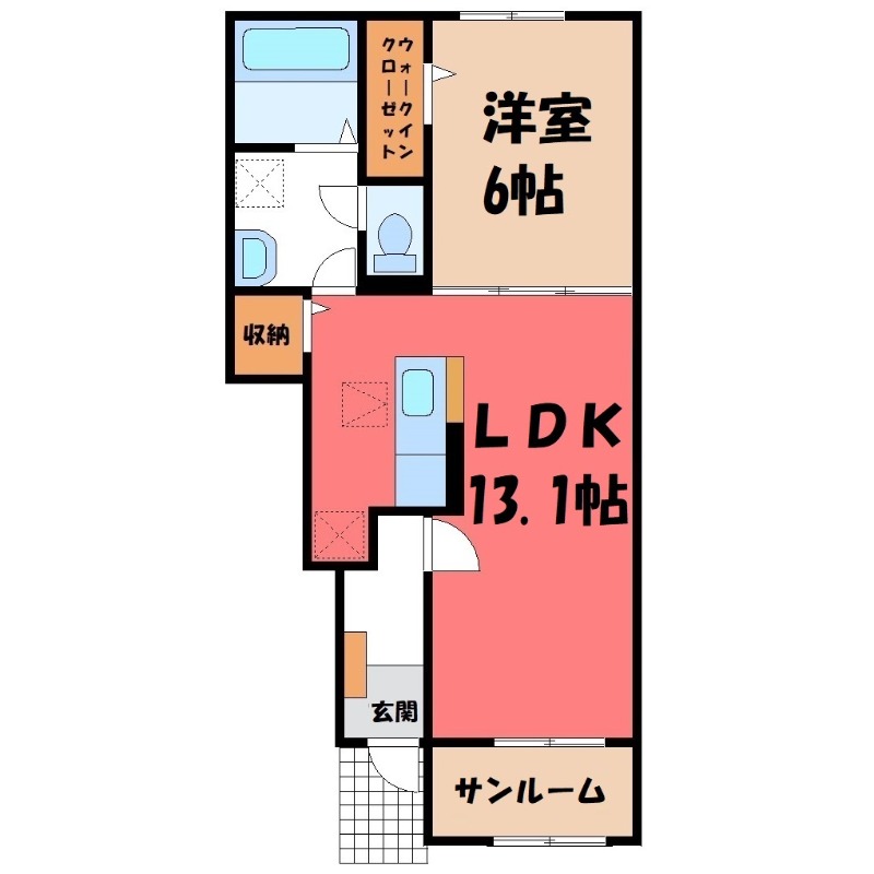 猿島郡境町のアパートの間取り