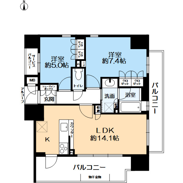 ワコーレ神戸トアプレミアムの間取り