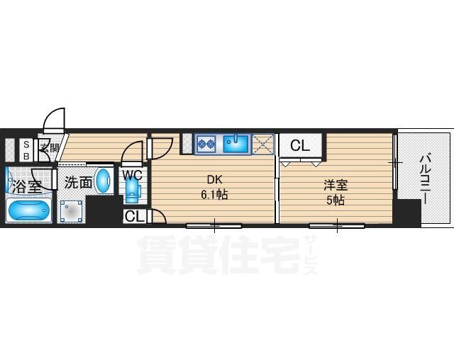 京都市下京区西七条南衣田町のマンションの間取り