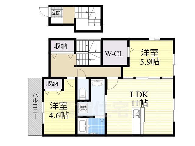 Woodlark桃山台Aの間取り