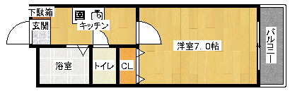 広島市安佐南区大塚西のマンションの間取り