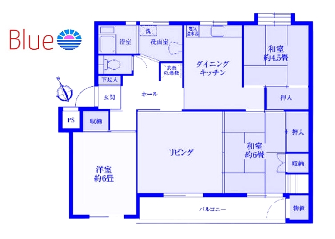 大船ダイアハイツ　I棟の間取り