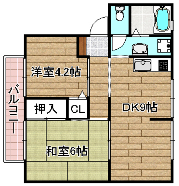 高槻市上土室のアパートの間取り