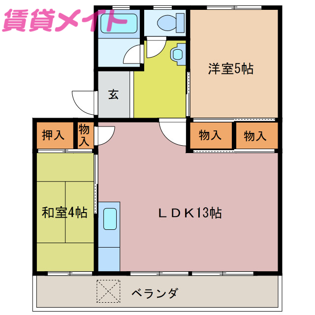 津市南新町のマンションの間取り