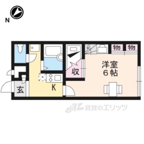 野洲市上屋のアパートの間取り