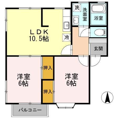 ツインコーポ割出　A棟の間取り