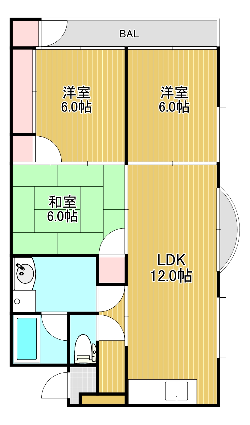 広島市東区尾長西のマンションの間取り