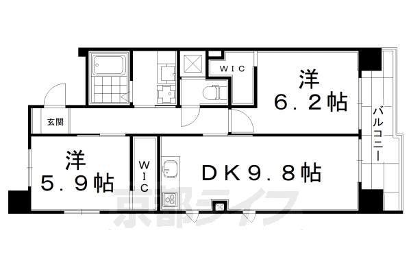 ＩＬ　ＲＯＳＳＯ堀川六角の間取り