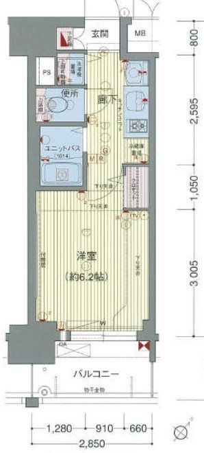 名古屋市西区名駅のマンションの間取り