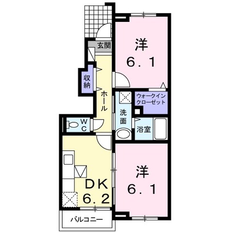 カーサプリマベーラＡの間取り