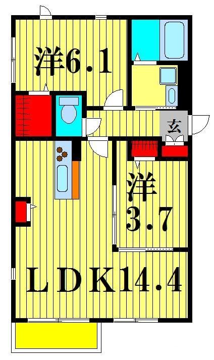 松戸市栗山のアパートの間取り