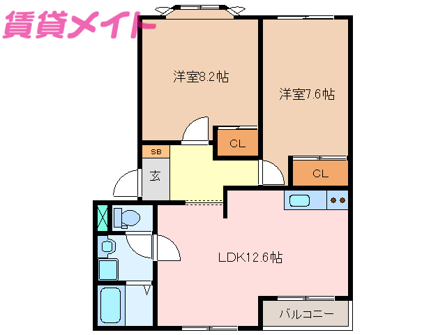 多気郡多気町西池上のアパートの間取り