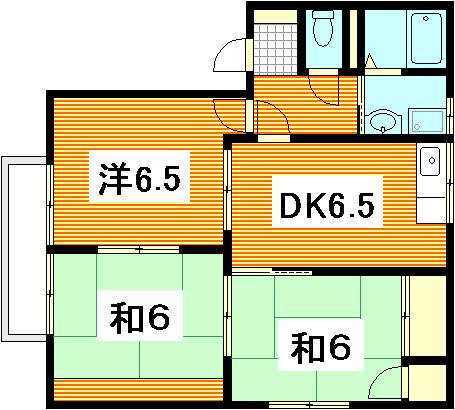 広島市西区草津新町のアパートの間取り