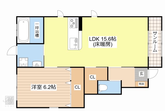 長浜市高月町横山のアパートの間取り