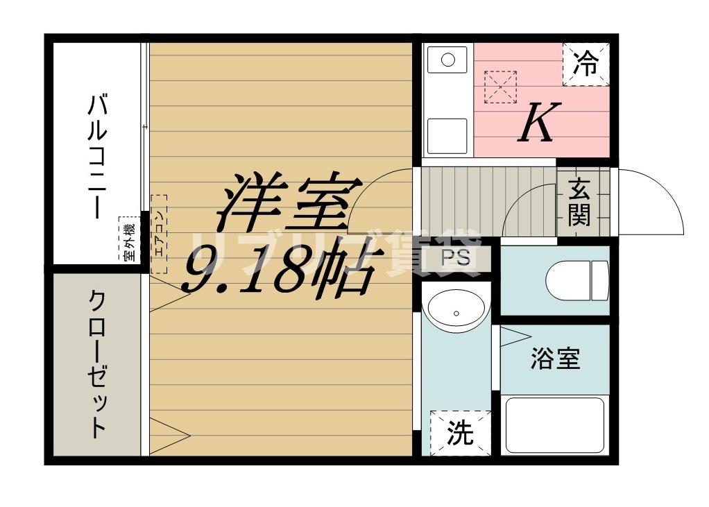 ＪＲ外房線 本千葉駅 徒歩4分 2階建 築21年の間取り写真