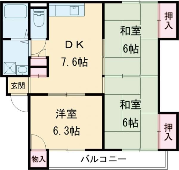 上の原ハイツの間取り