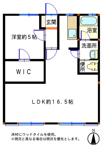 【姫路市網干区北新在家のアパートの間取り】