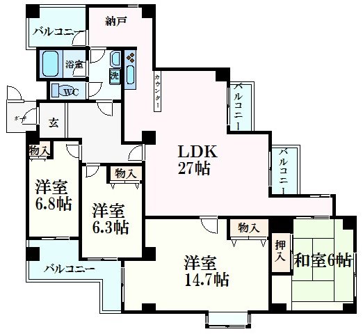 ＭＵ夙川の間取り