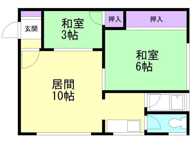 函館市時任町のアパートの間取り