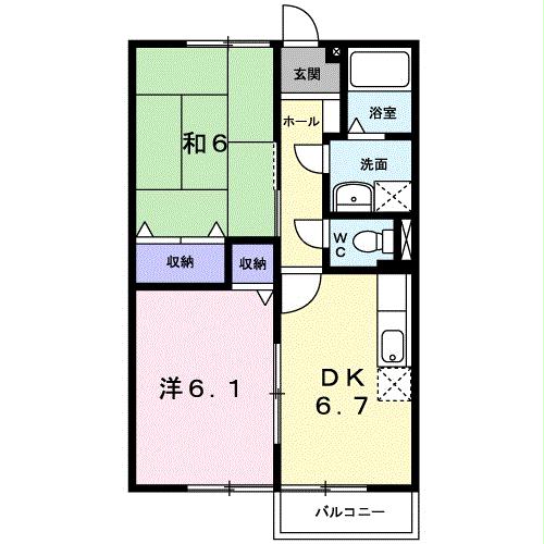 山口県岩国市御庄３（アパート）の賃貸物件の間取り