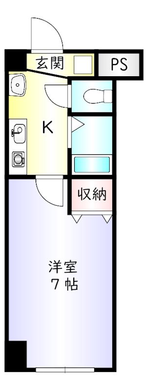 吉野町ワンルームマンションの間取り