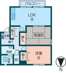 桜井市大字河西のアパートの間取り