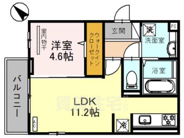 堺市堺区南旅篭町東のアパートの間取り