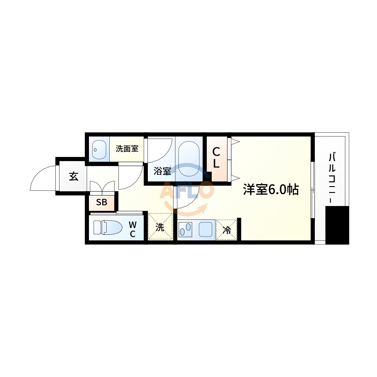 ミッドフラッツ弁天町駅前の間取り