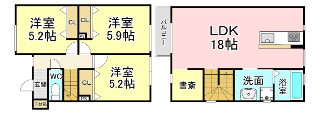 りとあみる小松町　Ｂの間取り