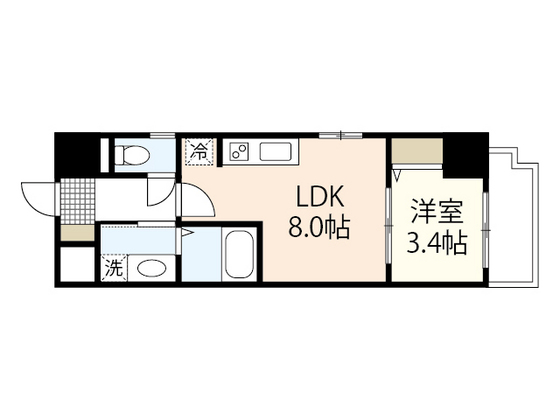 広島市中区幟町のマンションの間取り