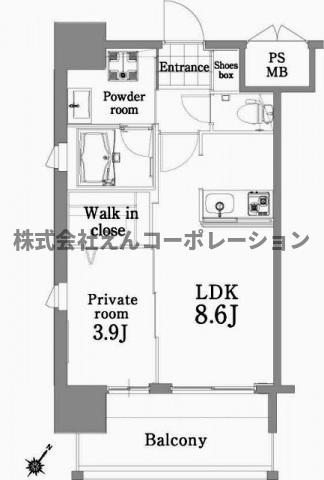 エンクレスト天神SIDEの間取り