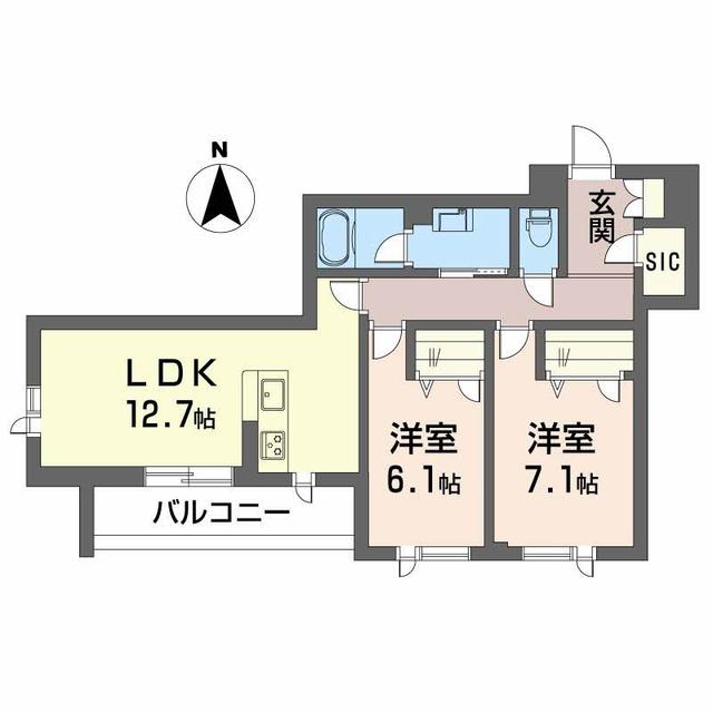 シャーメゾン　オルテンシア　ミノオの間取り