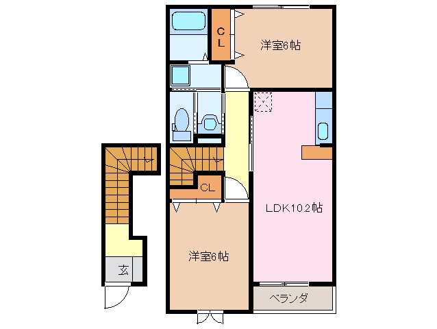 伊勢市一色町のアパートの間取り