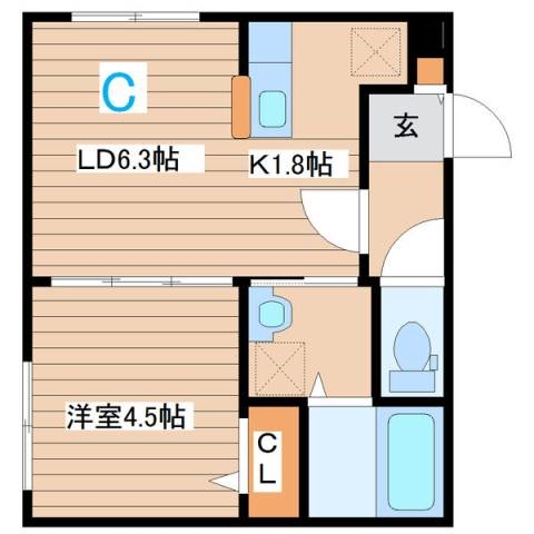 【GIRAFFE東札幌の間取り】