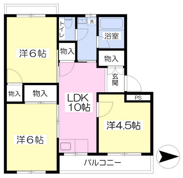 松山市南江戸のマンションの間取り