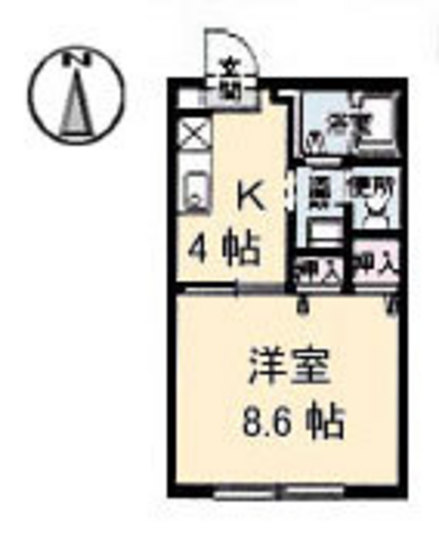 廿日市市宮島口西のアパートの間取り