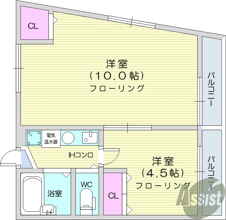 仙台市泉区泉中央のマンションの間取り