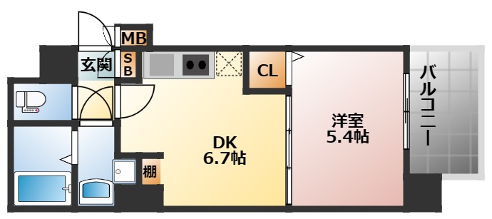 TLRレジデンス難波東の間取り