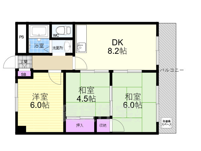 上鳥羽ハイツの間取り