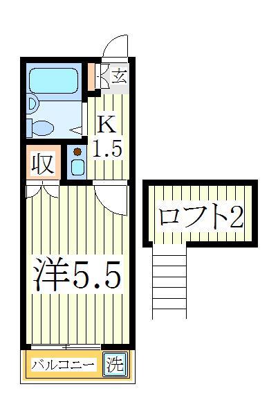 柏市かやの町のアパートの間取り