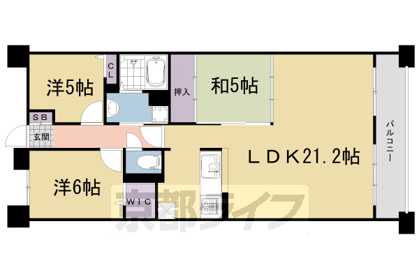 宇治市大久保町のマンションの間取り