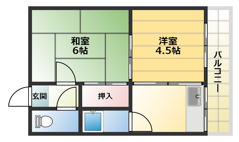 柏原市石川町のマンションの間取り