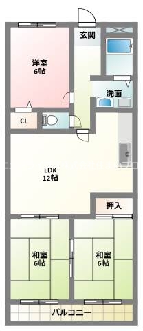 寝屋川市萱島東のマンションの間取り