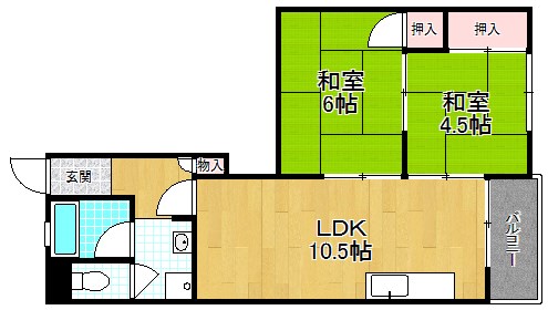 家具町ハイツの間取り