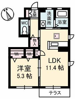 シャーメゾン城西　Ｂ棟の間取り