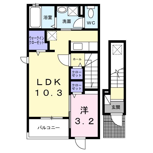 千葉県流山市野々下５（アパート）の賃貸物件の間取り