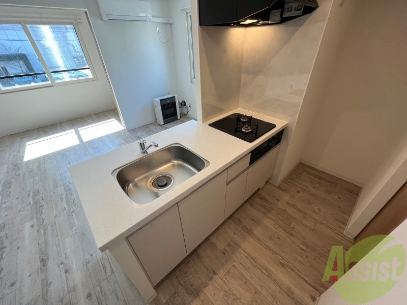 キッチン　２口システムキッチンですのですぐにお料理に使えます！