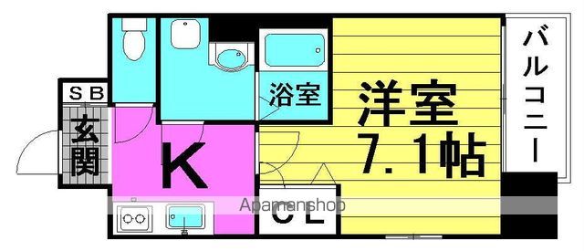 地下鉄谷町線 中崎町駅 徒歩8分 11階建 築14年の間取り写真