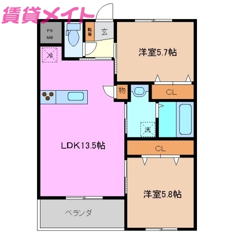 コルンムーメの間取り写真