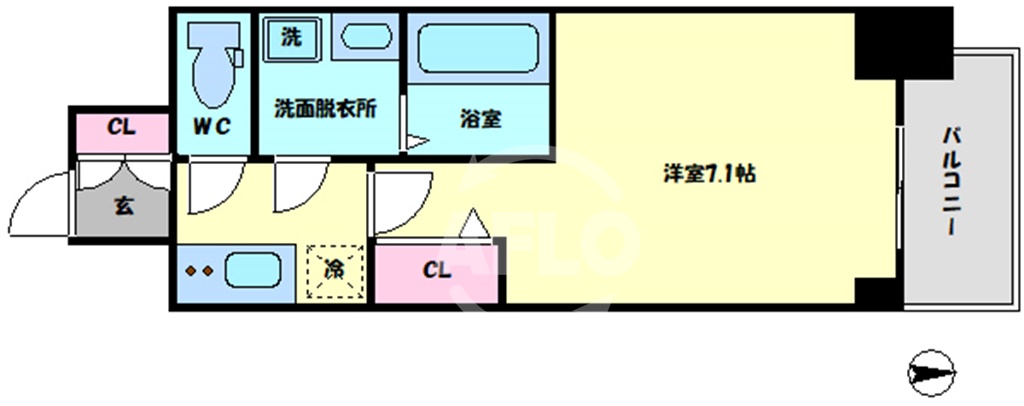 ＪＲ大阪環状線 芦原橋駅 徒歩2分 15階建 築7年の間取り写真